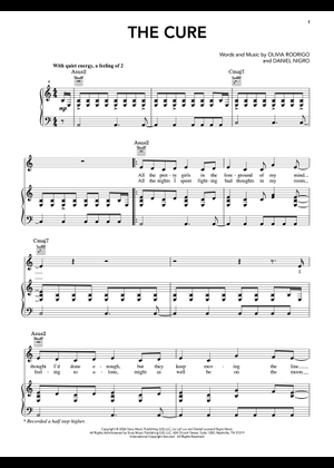 ザ・キュアー – オリヴィア・ロドリゴ 楽譜 ピアノ (ソロ) | MuseScore.com