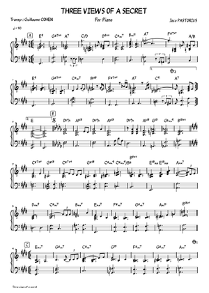 Three views of a secret の公式楽譜を演奏する by Jaco Pastorius