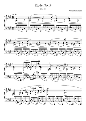 スクリャービン - 12の練習曲, 作品8 第6番 楽譜 ピアノ (ソロ