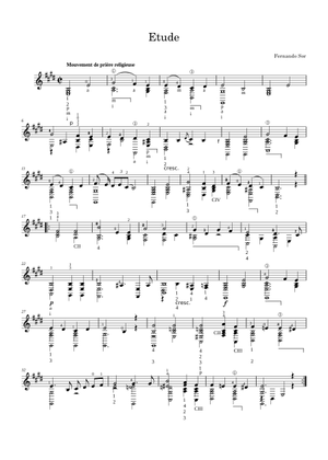 F. ソル Op.6 N.9 (XIII) 静かに 楽譜 ギター (ソロ) | MuseScore.com