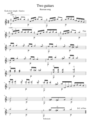 二つのギター 楽譜 コード付き ピアノ (ソロ) | MuseScore.com