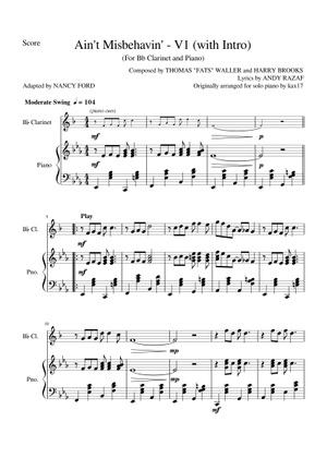 Ain't Misbehavin' – Fats Waller Ain't Misbehavin' Lead Sheet (D