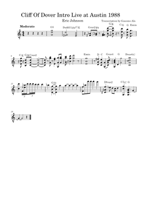 Cliffs of dover の公式楽譜を演奏する by Eric Johnson ギター