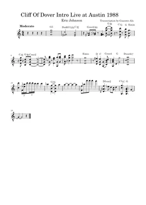 Cliffs of dover の公式楽譜を演奏する by Eric Johnson ギター Cliffs of dover の公式楽譜を演奏する by Eric Johnson ギター