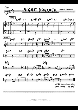 Night Dreamer の公式楽譜を演奏する by Wayne Shorter テナーサックス