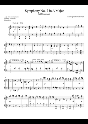 交響曲第7番 Op.92 (L.v.ベートーヴェン- F.リスト) 楽譜 ピアノ (ソロ