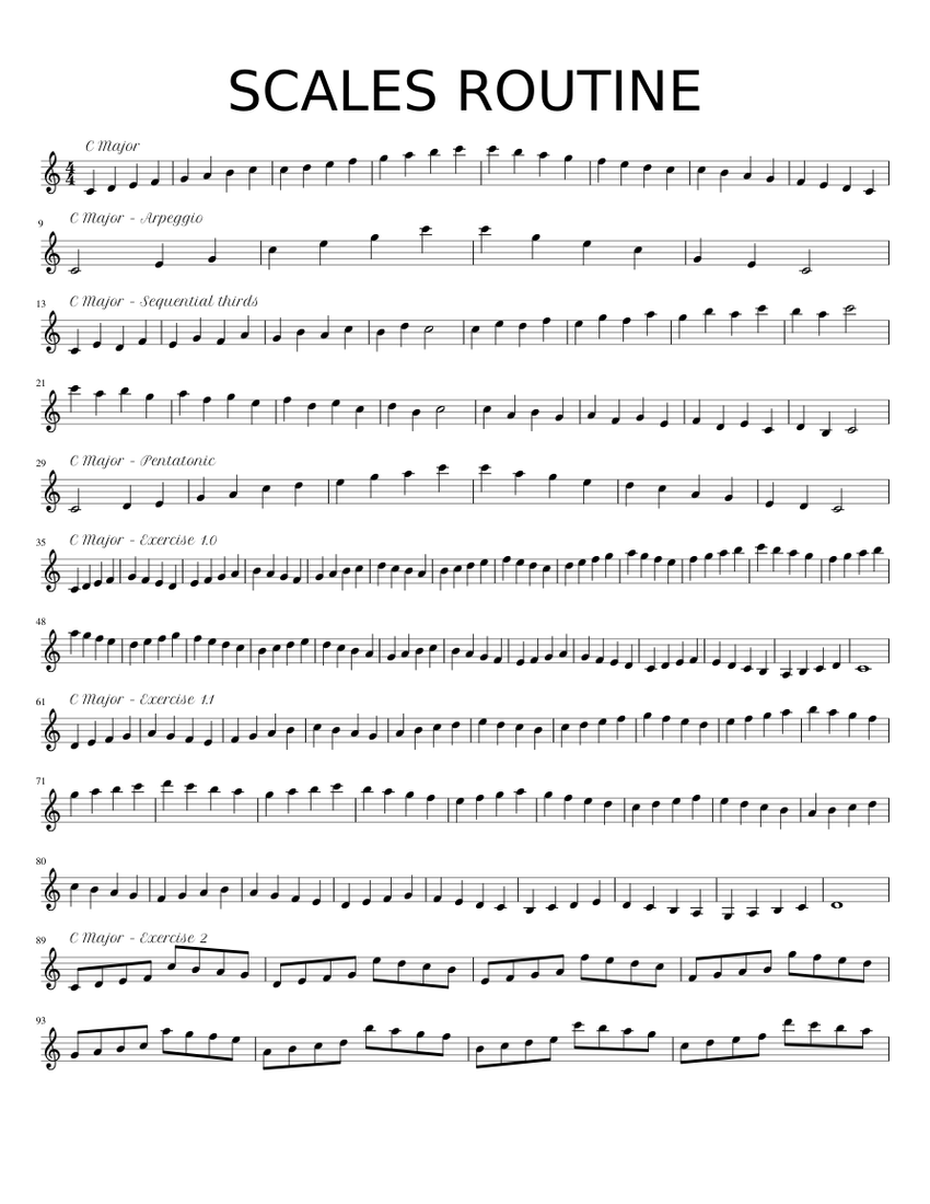 スケールルーチン 楽譜 バイオリン (ソロ) | MuseScore.com