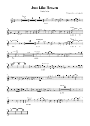 まるで天国のように 楽譜 コード付き ギター (ソロ) | MuseScore.com