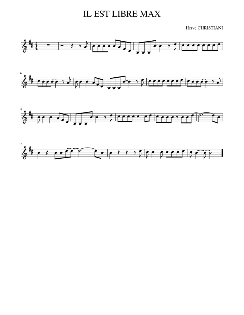 IL EST LIBRE MAX Sheet Music For Piano Solo Easy MuseScore il-est-libre-max-sheet-music-for-piano-solo-easy-musescore