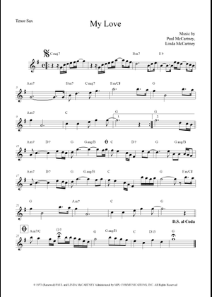 My Love の公式楽譜を演奏する by Paul McCartney and the Wings