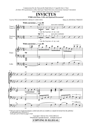 Invictous Base Notes Invictus in G の公式楽譜を演奏する by Evan Bang;William Ernest Henley ボーカル ...