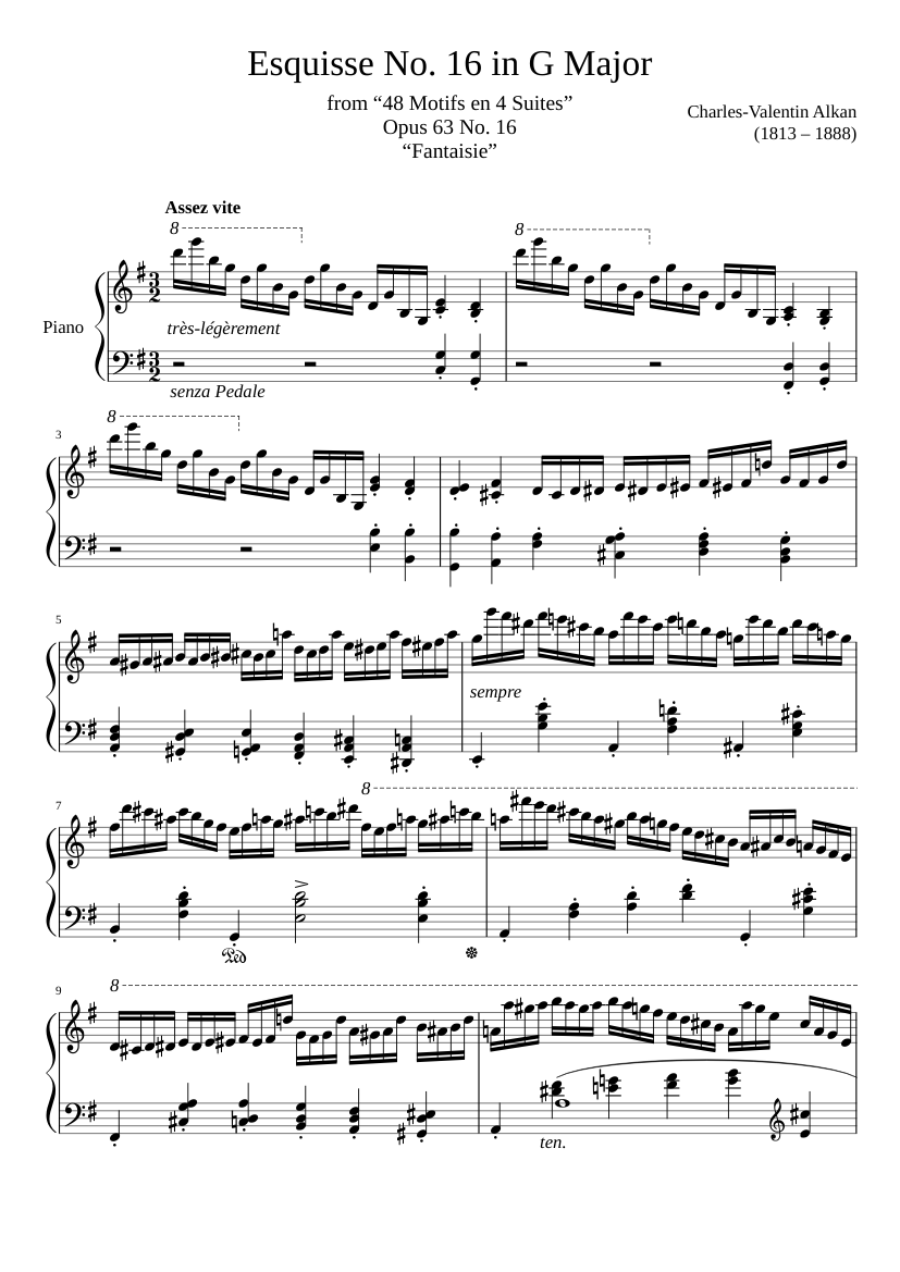 Esquisse Opus 63 No. 16 in G Major 楽譜 ピアノ (ソロ) | MuseScore.com