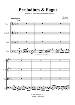 J. S. バッハ: プレリュードとフーガ ハ短調, BWV 549 楽譜 ピアノ J. S. バッハ: プレリュードとフーガ ハ短調, BWV 549 楽譜 ピアノ