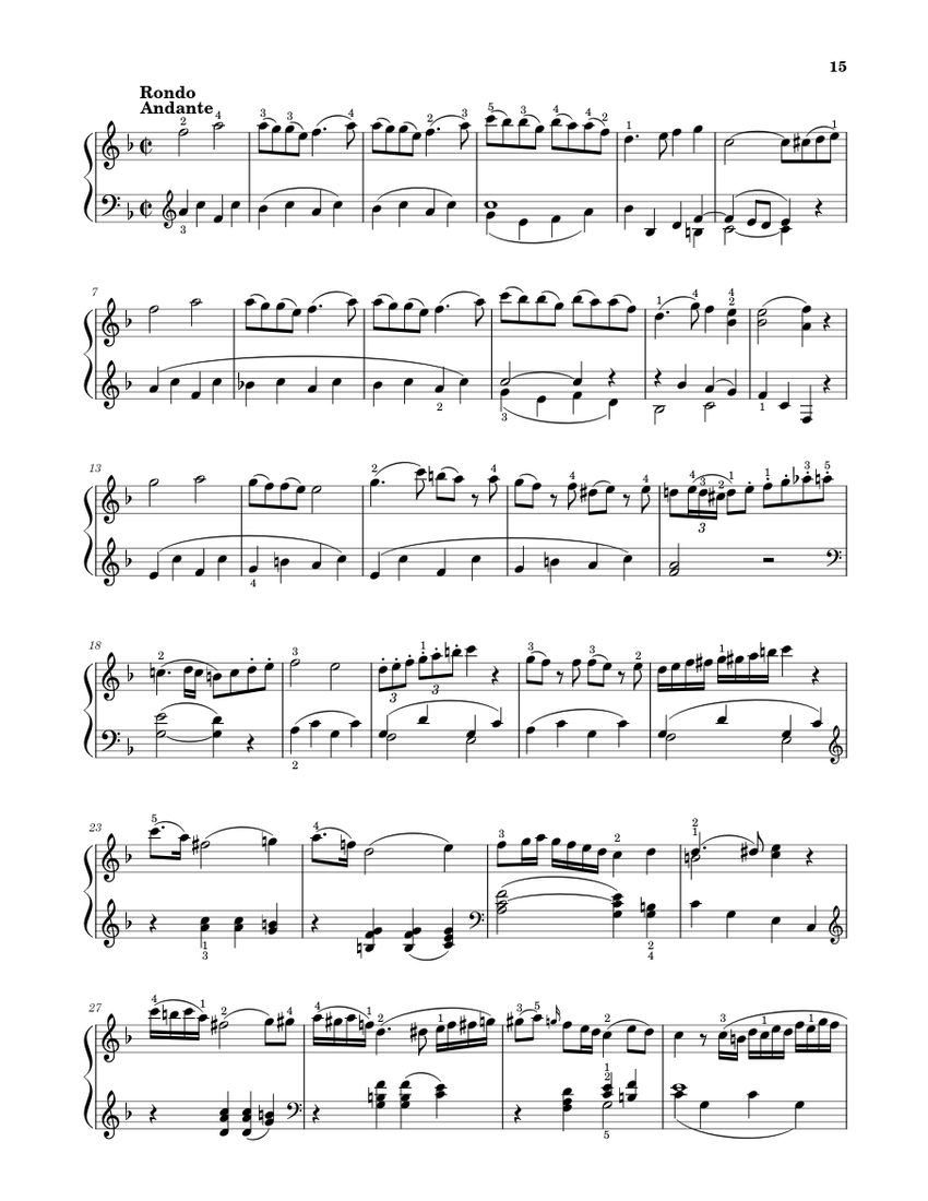 ソナタ第15番、第3楽章 K. 533 楽譜 ピアノ (ソロ) | MuseScore.com