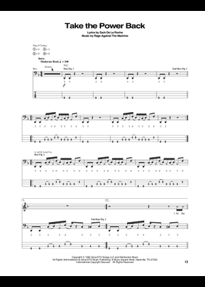 Take the power back の公式楽譜を演奏する by Rage Against the