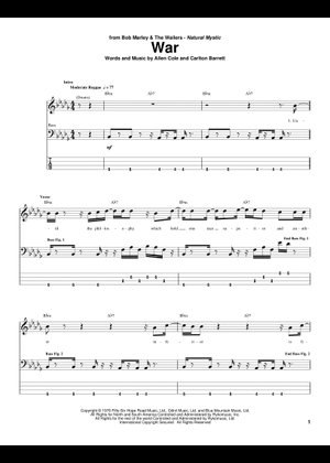 War の公式楽譜を演奏する by Bob Marley ギター | MuseScore.com