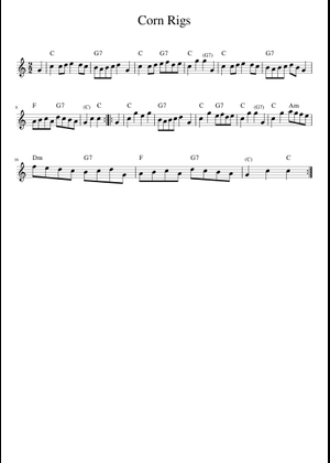 Corn Rigs 楽譜 コード付き ピアノ (ソロ) easy | MuseScore.com