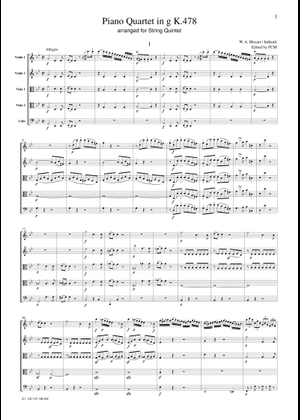 ピアノ四重奏曲 ト短調 K. 478 - ヴォルフガング・アマデウス
