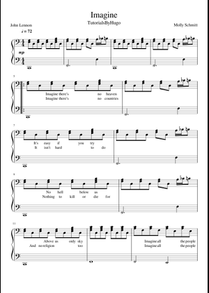 Imagine の公式楽譜を演奏する by John Lennon ピアノ | MuseScore.com