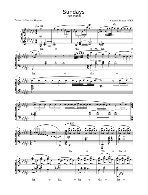 FKJ (Just Piano) sheet music by Hmmmmm_ | Play, print, and