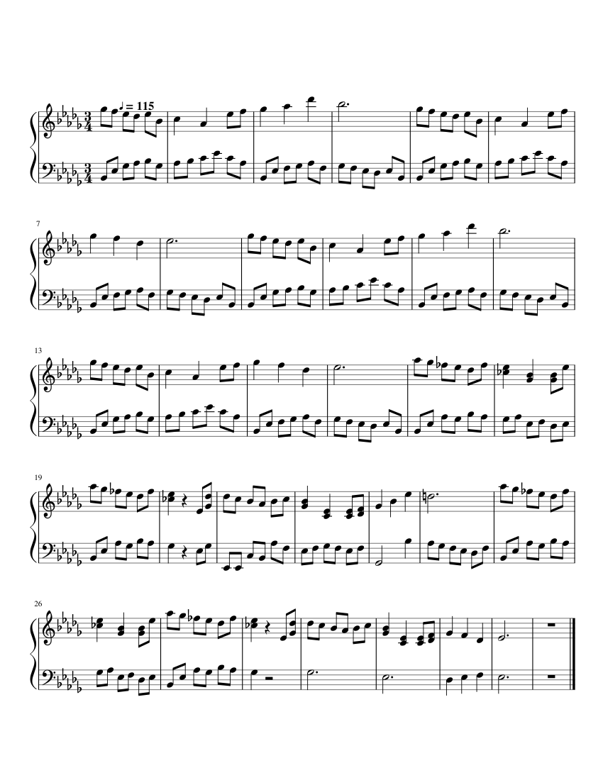 Undertale – Determination 楽譜 ピアノ (ソロ) easy | MuseScore.com