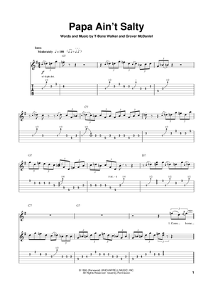 Mean old world の公式楽譜を演奏する by T-Bone Walker ギター