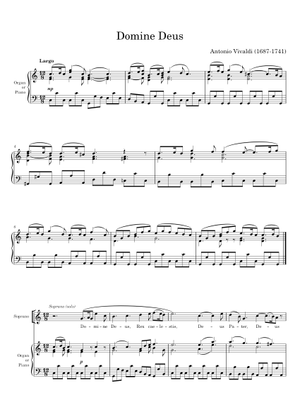 Domine Deus - Antonio Vivaldi 楽譜 オルガン, シンセサイザー (混合