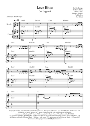 ラブ・バイツ – デフ・レパード 楽譜 ピアノ (ソロ) | MuseScore.com