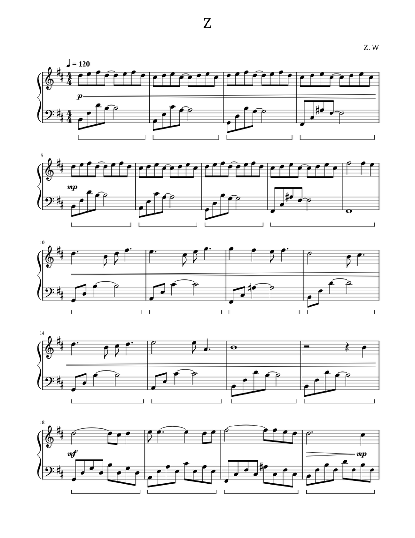 Z 楽譜 ピアノ (ソロ) | MuseScore.com