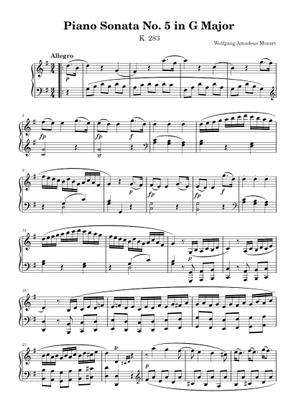 Piano Sonata No.5 in G major, K.283/189h の公式楽譜を演奏する by