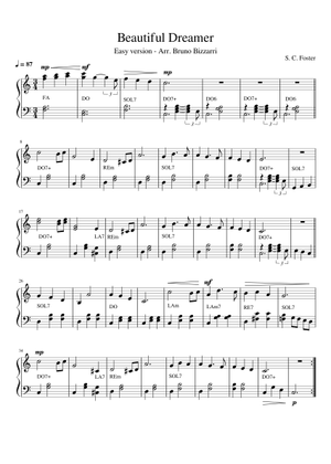 Beautiful Dreamer - Stephen C. Foster 楽譜 シンセサイザー (混合