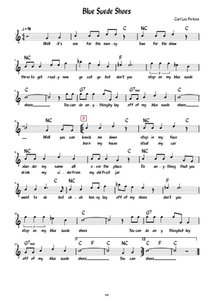 Blue suede shoes の公式楽譜を演奏する by Elvis Presley