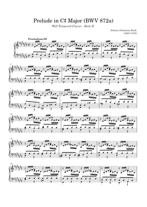 BWV 872: The Well-tempered Clavier Book II - III (A = 415 Hz) 楽譜