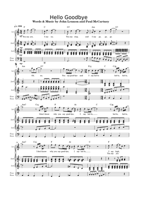 無料のハロー・グッドバイ ザ・ビートルズ の楽譜 | MuseScore.com で