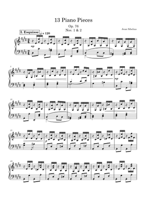 ピアノのための13の小品 Op.76 No.2-エチュード – J.シベリウス 楽譜