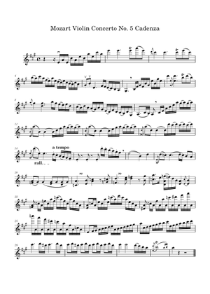 モーツァルト ヴァイオリン協奏曲第5番 K. 219 楽譜 バイオリン (ソロ