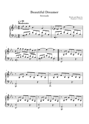Beautiful Dreamer - Stephen C. Foster 楽譜 シンセサイザー (混合