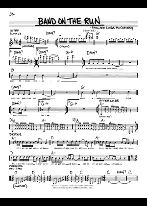 Band on the Run の公式楽譜を演奏する by Paul McCartney and the