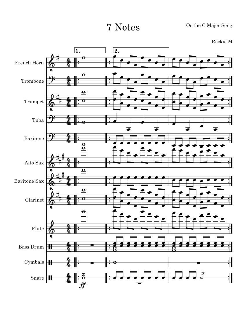 7 Notes – rocktruckride Sheet Music | MuseScore.com