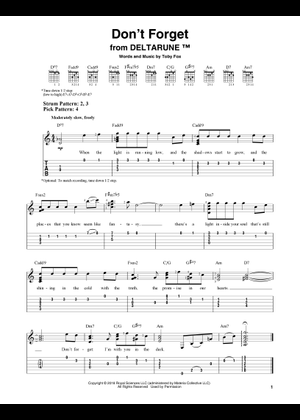 ドント・フォゲット 楽譜 タブ譜あり ギター (ソロ) | MuseScore.com