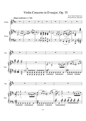 楽譜とヴァイオリン ヴィンテージ ステンドグラス レア クラシック ミュージック ヴァイオリン協奏曲 ニ長調 作品35 (チャイコフスキー) 楽譜 ピアノ