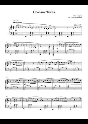 Choosin' Texas の公式楽譜を演奏する by Ella Langley ピアノ