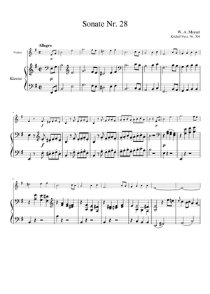 ヴァイオリンソナタ ホ短調 K.304 の公式楽譜を演奏する