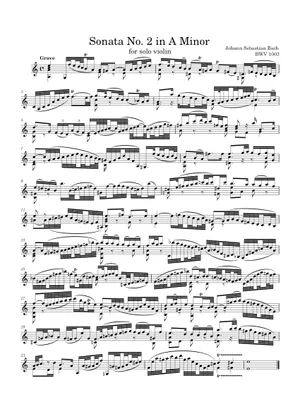無伴奏ヴァイオリンソナタ第2番 イ短調 - J. S. バッハ, BWV 1003 楽譜 無伴奏ヴァイオリンソナタ第2番 イ短調 - J. S. バッハ, BWV 1003 楽譜