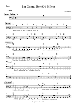 I'm Gonna Be – The Proclaimers 楽譜 コード付き ピアノ (ソロ) easy