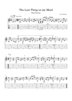 The last thing on my mind の公式楽譜を演奏する by Tom Paxton ギター | MuseScore.com