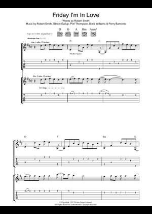 Boys Don't Cry の公式楽譜を演奏する ザ・キュアー ギター
