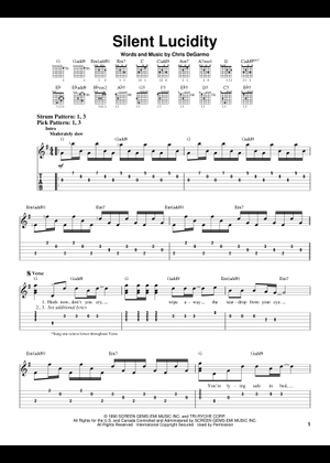 Silent Lucidity - Queensrÿche (for Mandolin) 楽譜 タブ譜あり