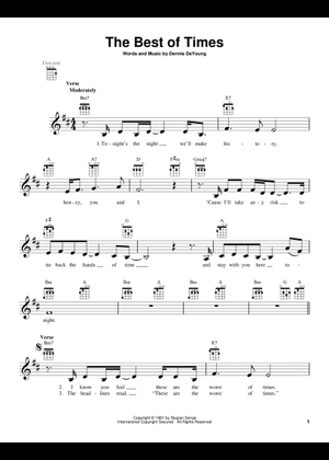 The best of times の公式楽譜を演奏する by Styx ギター | MuseScore.com