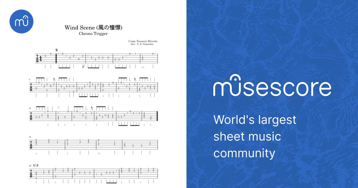 Wind Scene – Yasunori Mitsuda – Guitar TAB 楽譜 ギター (ソロ